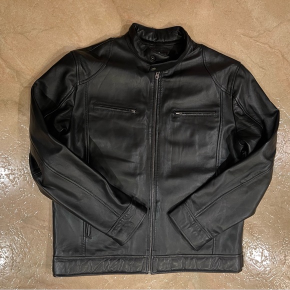 Leather jacket men’s genuine like new - Picture 1 of 7